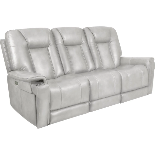Sanibel Power Recline Sofa with Lay Flat, Head Rest & Lumbar in Dove Gray Top Grain Leather